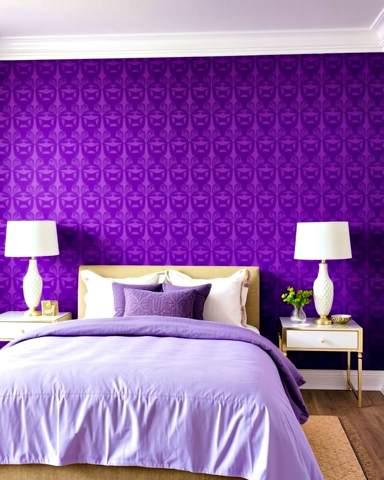 statement purple wallpaper