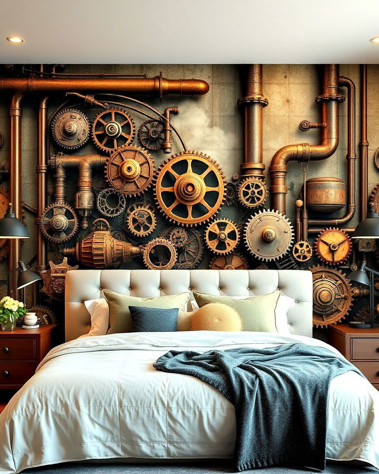 steampunk wall mural bedroom