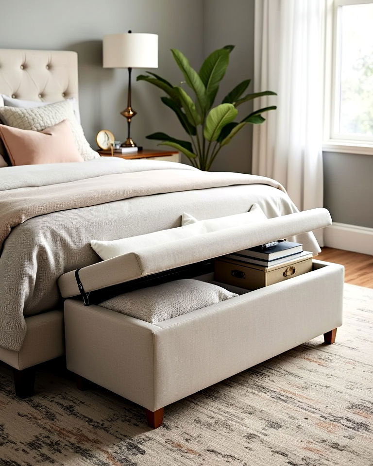 storage ottoman for hidden storage