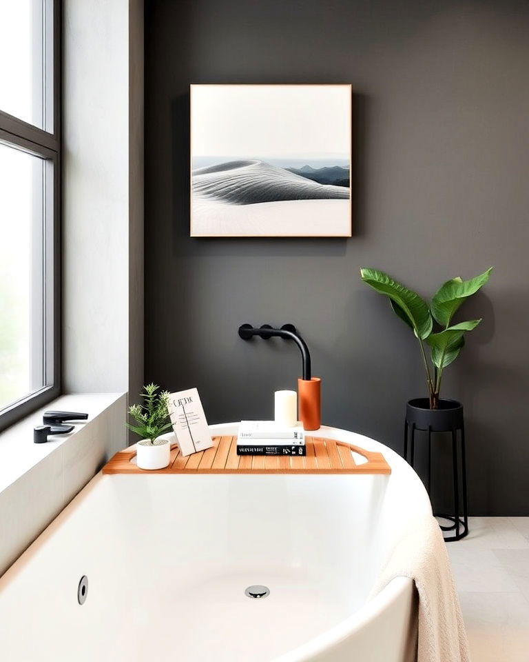 streamlined bathtub caddy
