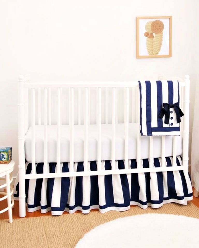 striped crib skirt