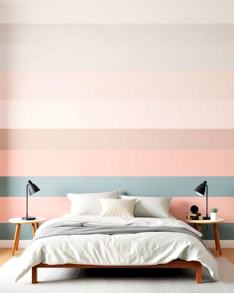 striped ombre wall painting