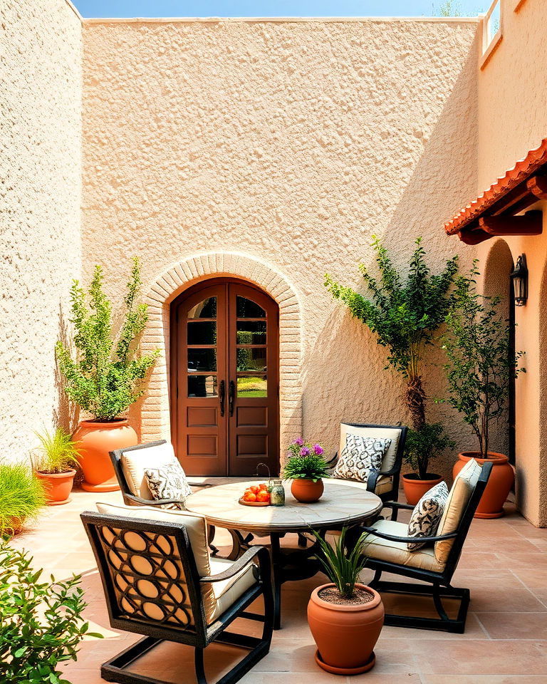 stucco walls patio