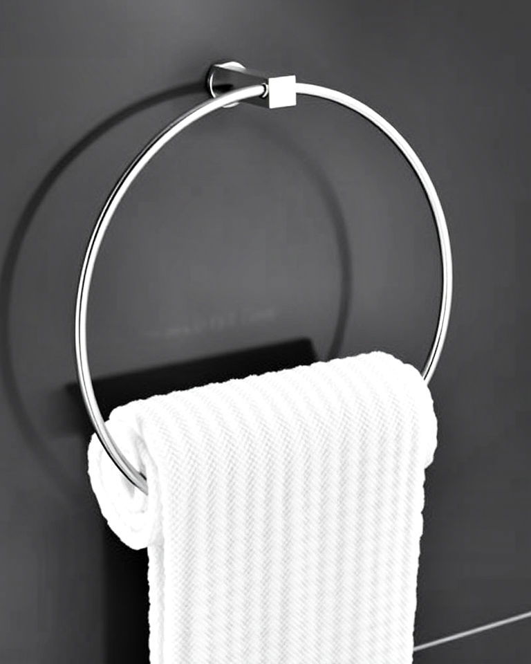 stylish circular bathroom towel holder