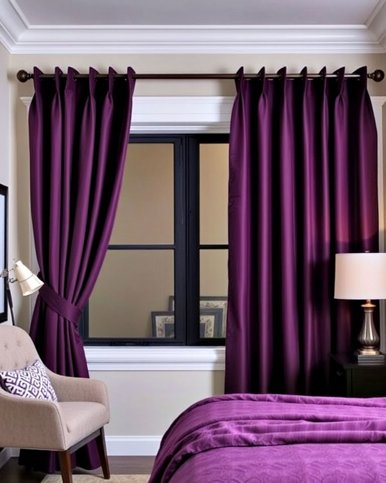 stylish dark purple curtains