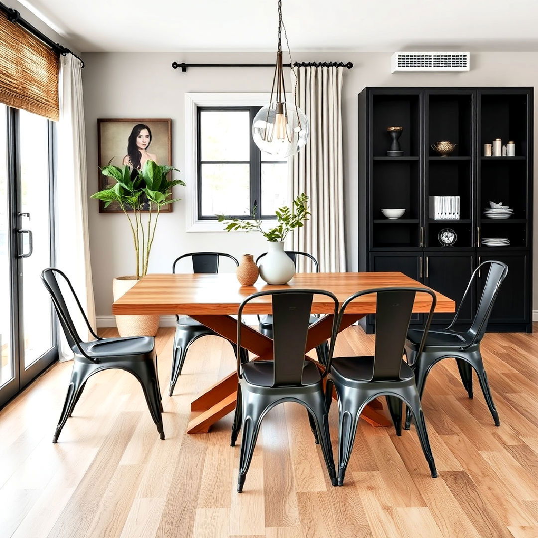 stylish metal dining chairs