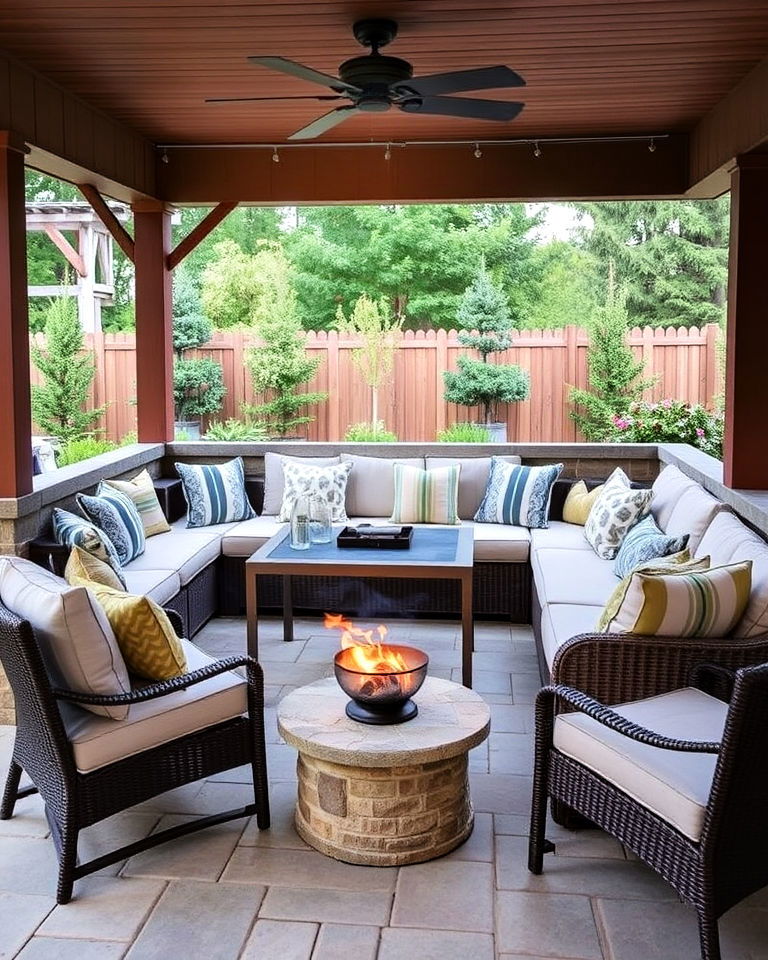stylish outdoor banquette seating
