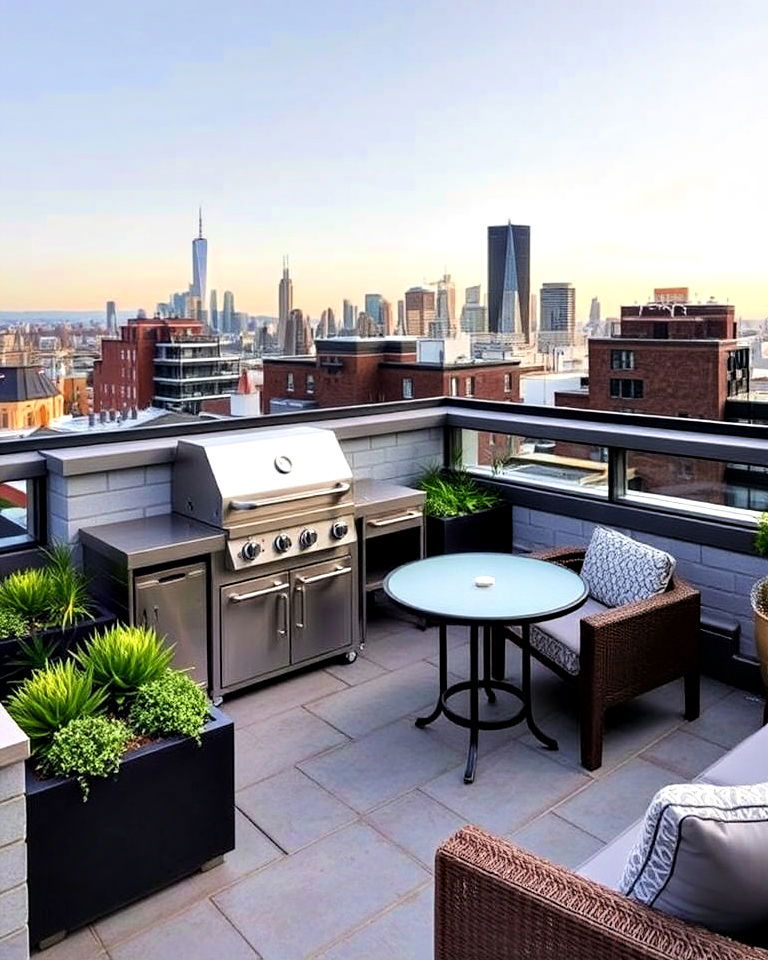 stylish rooftop bbq area