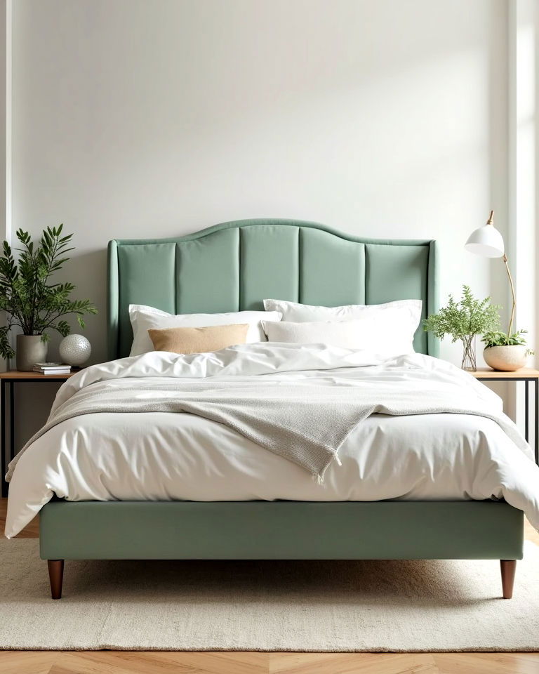 stylish sage green bed frame