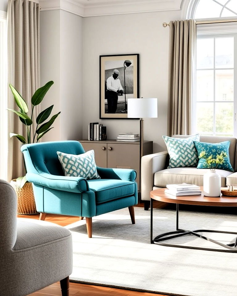 stylish teal armchair