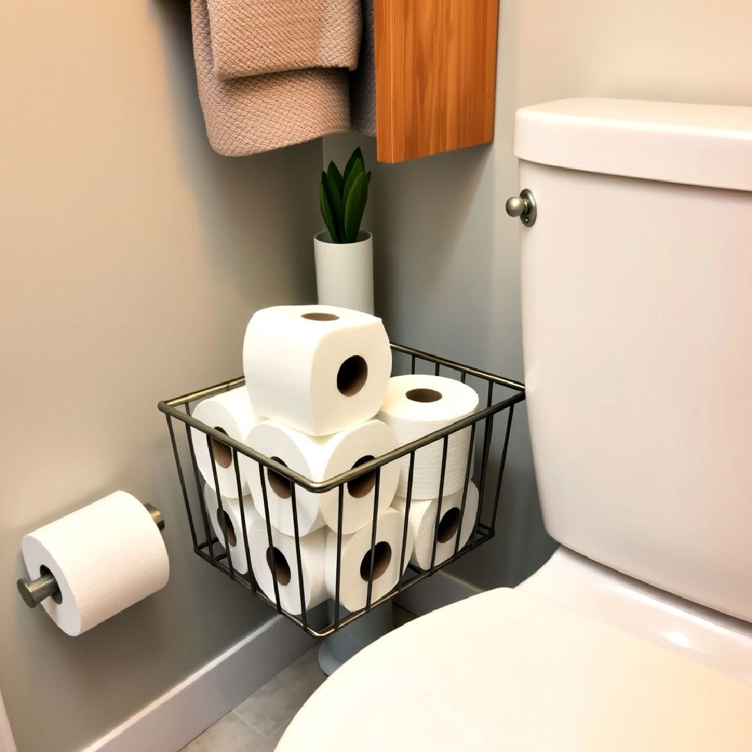 stylish toilet paper storage basket