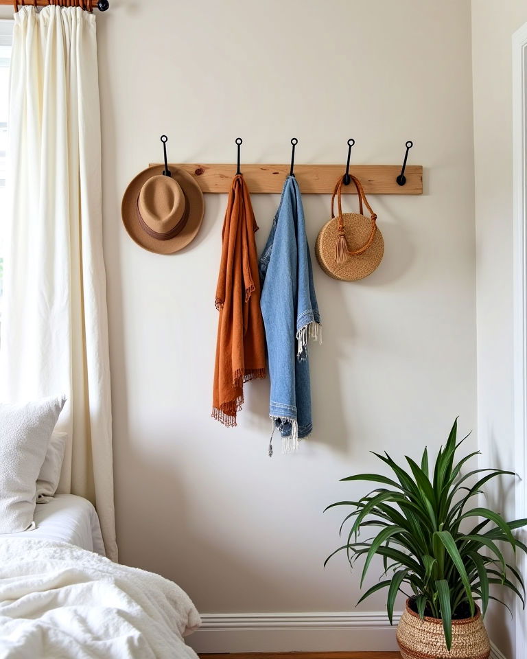 stylish wall mounted hooks idea