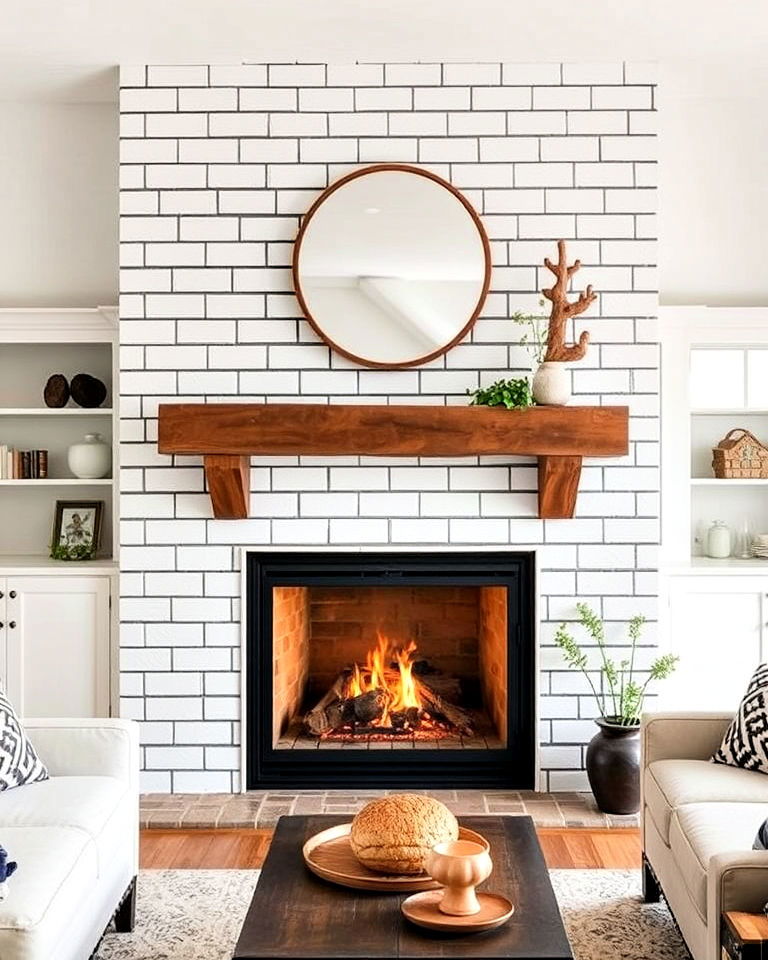 subway tile with contrasting grout design