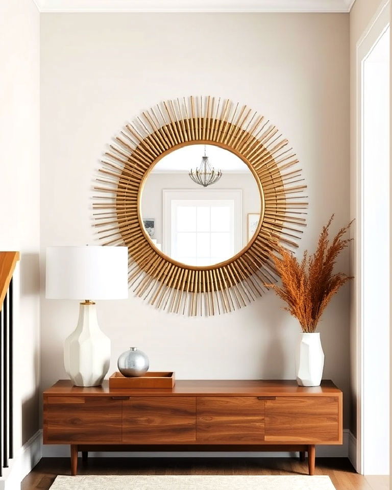 sunburst mirror as a focal point
