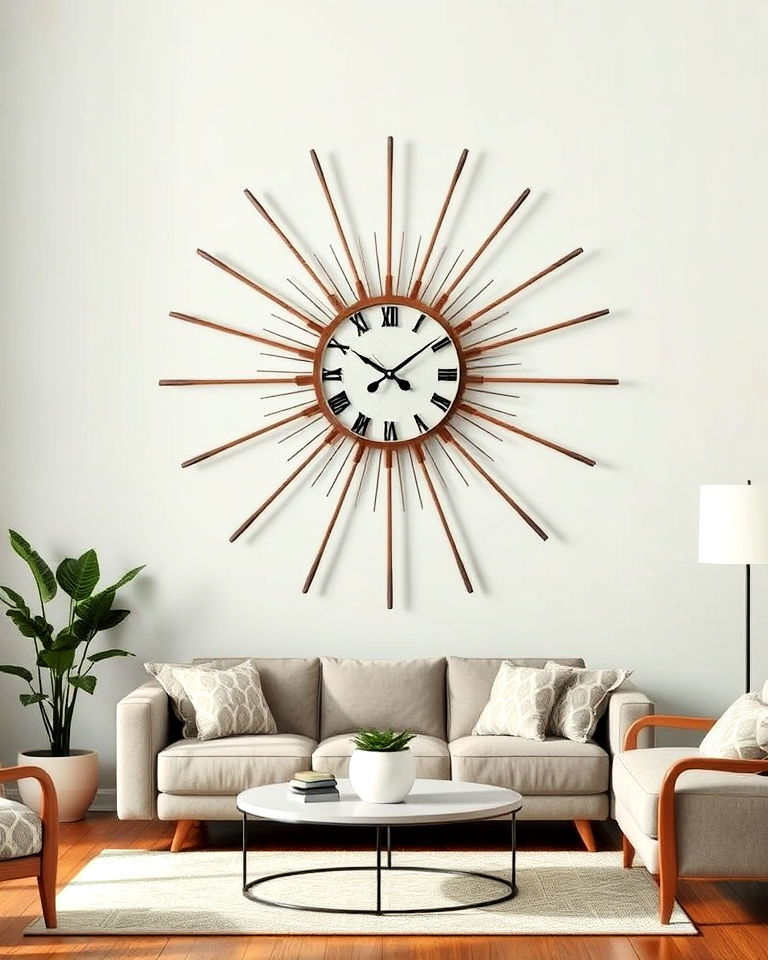 sunburst wall clocks