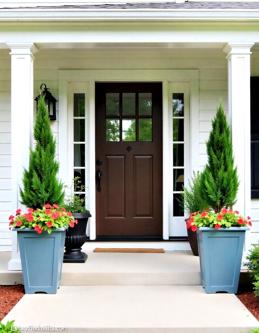 tall planters for dramatic entrance
