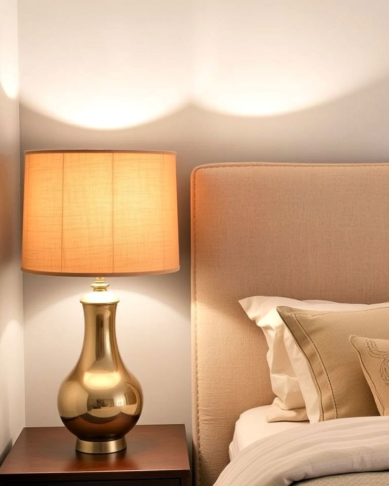 tan bedroom lampshade