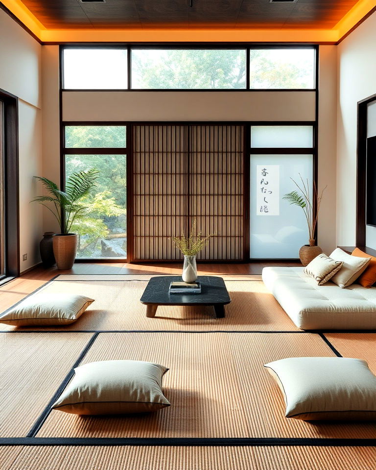 tatami mats or floor cushions for living room