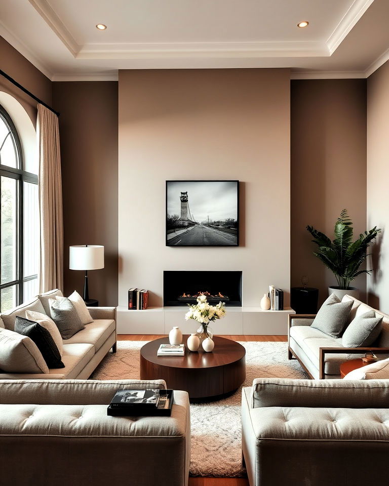 taupe accent wall