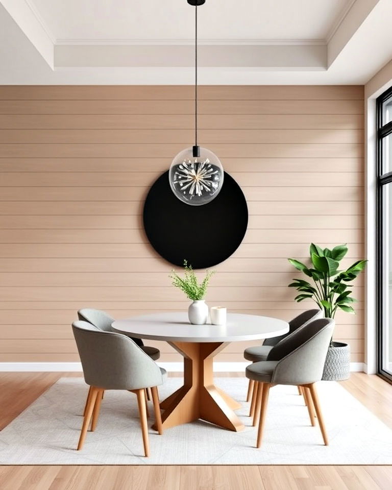 taupe colored shiplap for any dining room style