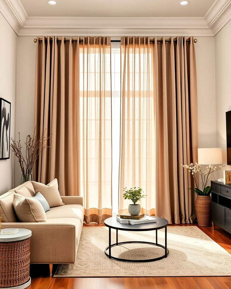 taupe curtains