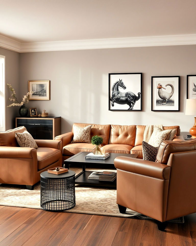 taupe leather furniture