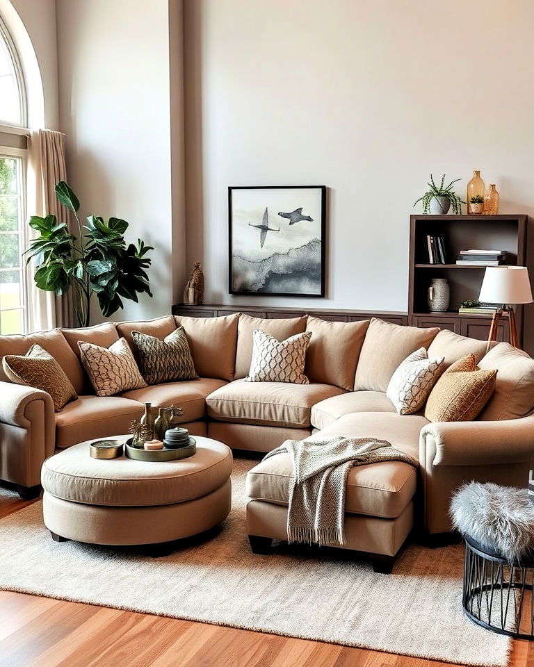 taupe sectional sofa