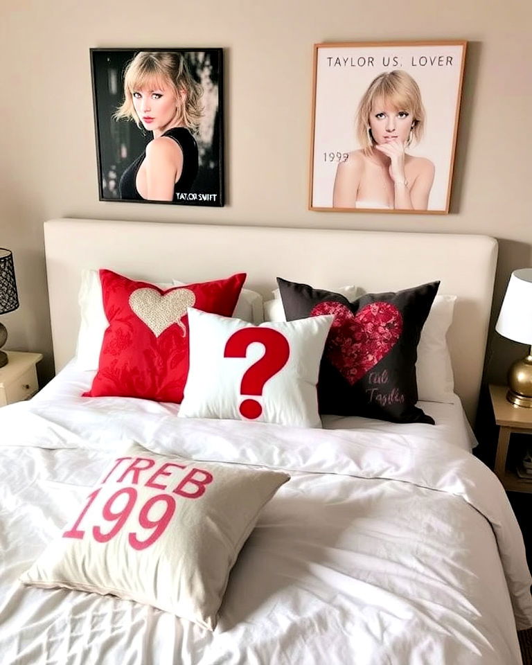 taylor swift album themed throw pillows