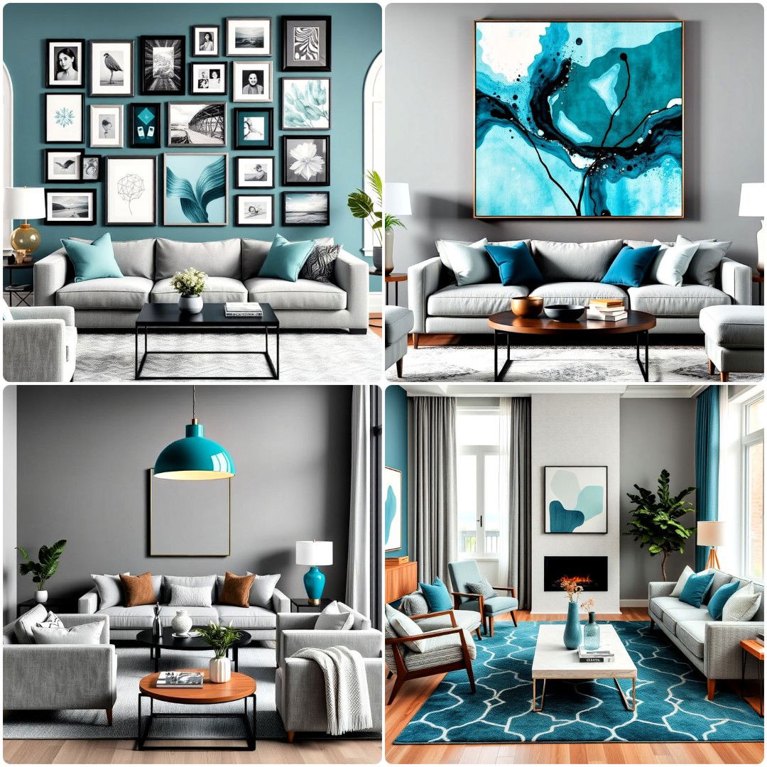 20 Teal and Grey Living Room Ideas for Modern Homes