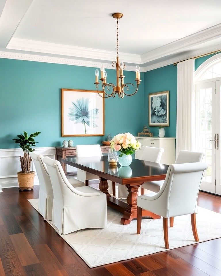 teal and white color palette