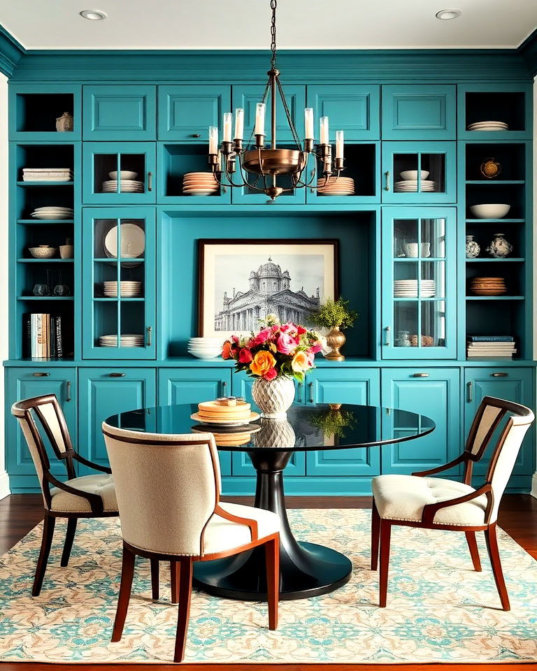 teal cabinetry