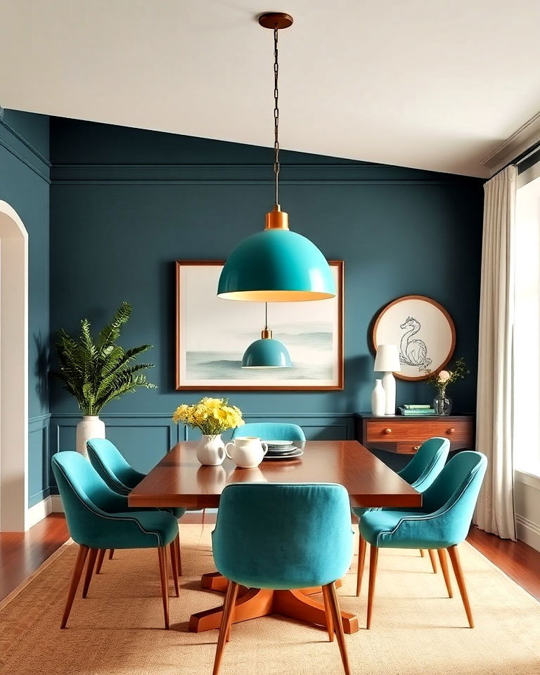 teal pendant lighting