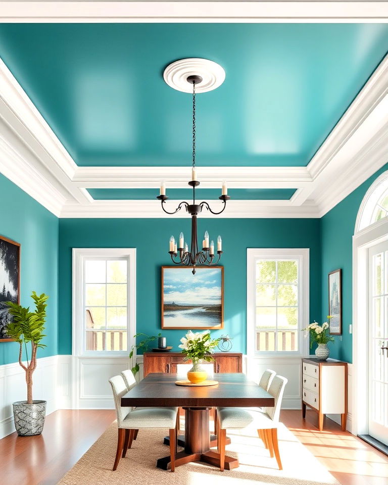 teal statement ceiling