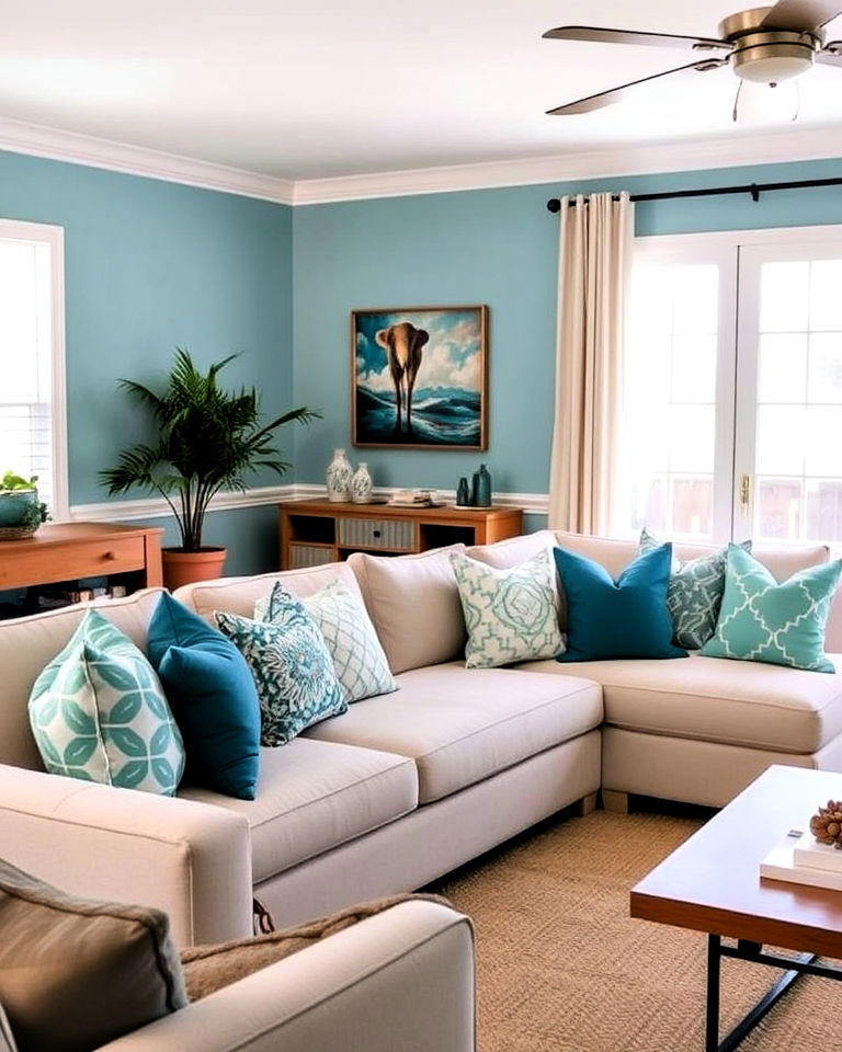 teal throw pillows for couch