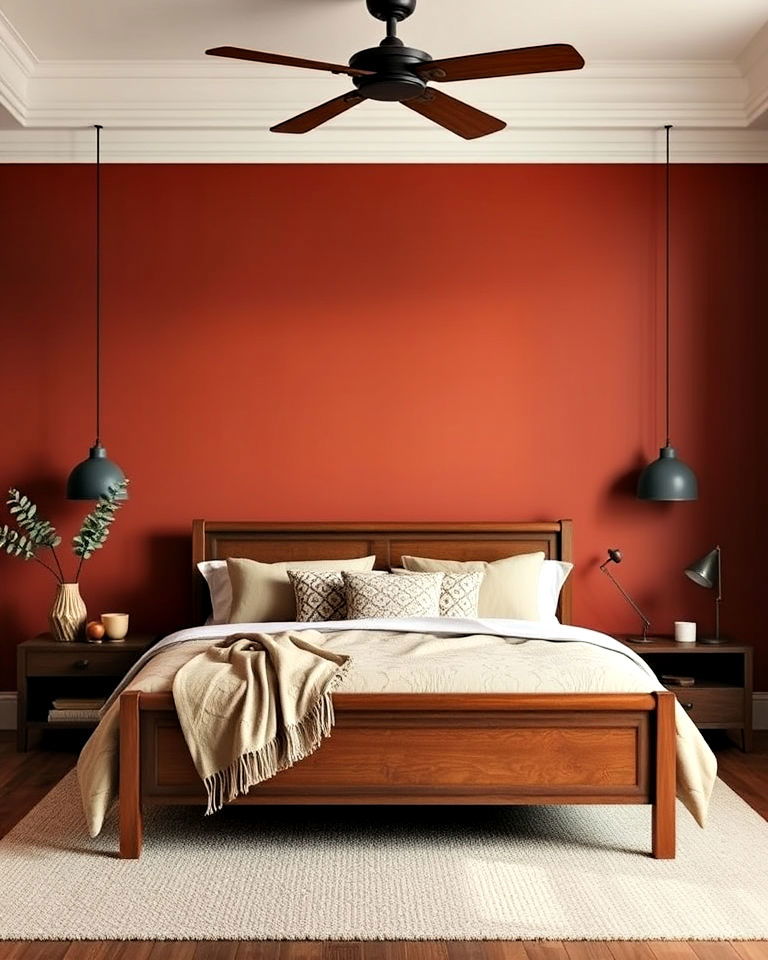 terracotta accent wall