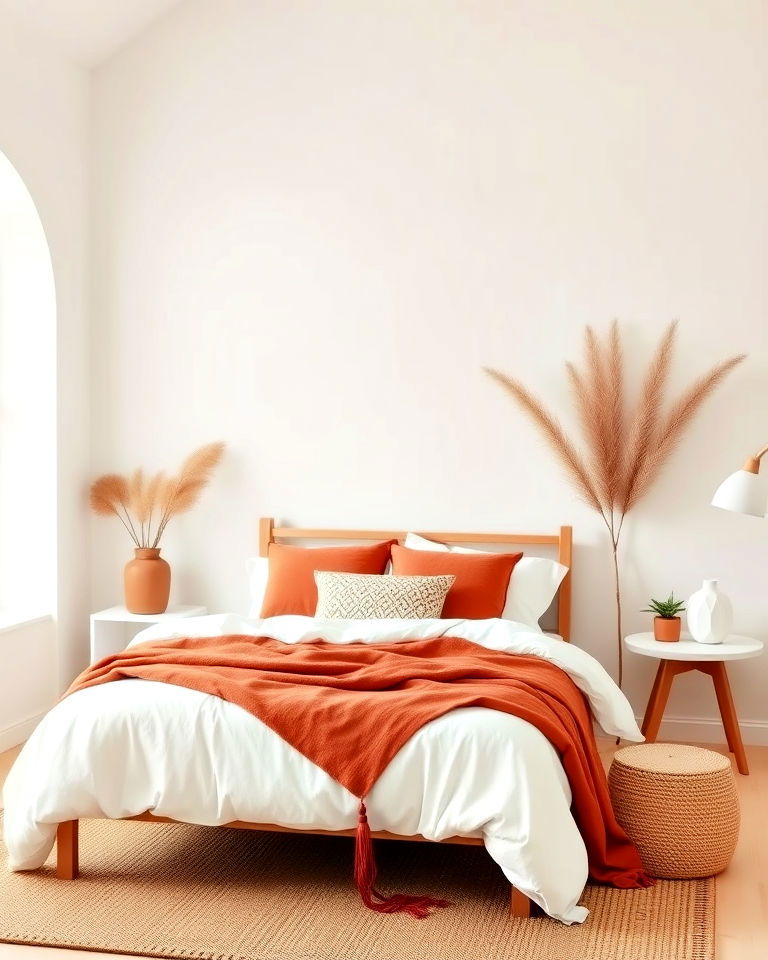 terracotta and white color scheme