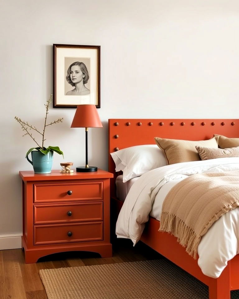 terracotta bedside tables