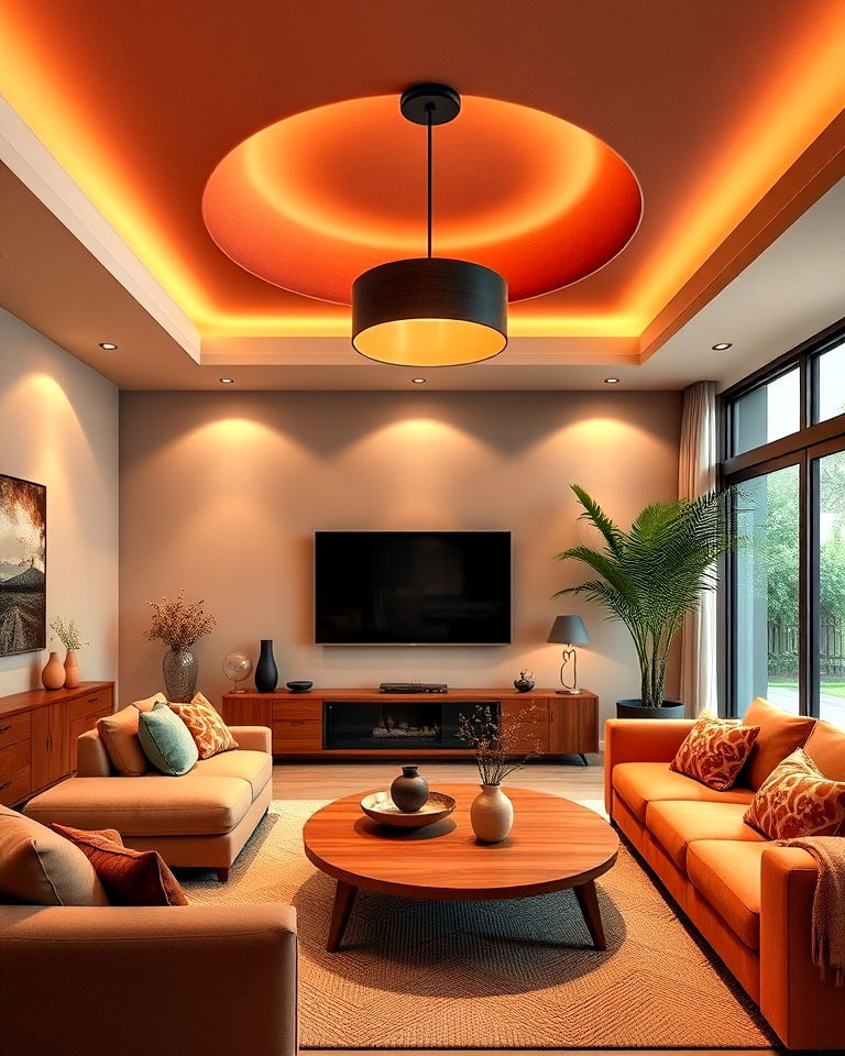 terracotta ceiling lights for ambient warmth