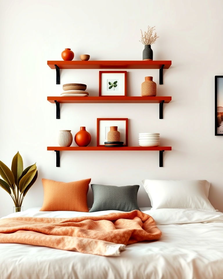 terracotta shelving accents