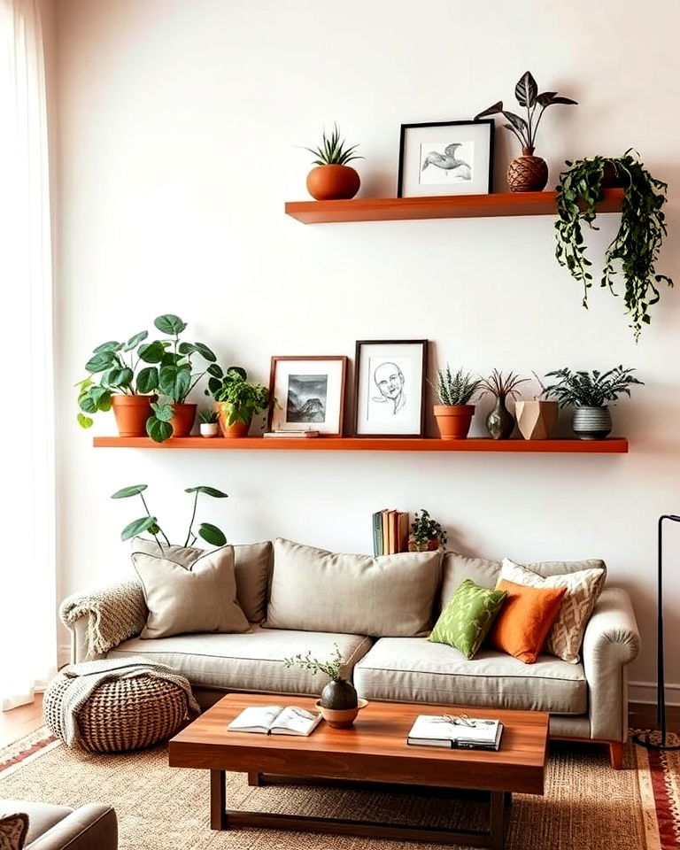 terracotta shelving for natural display