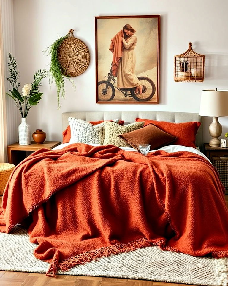 terracotta throws and blankets