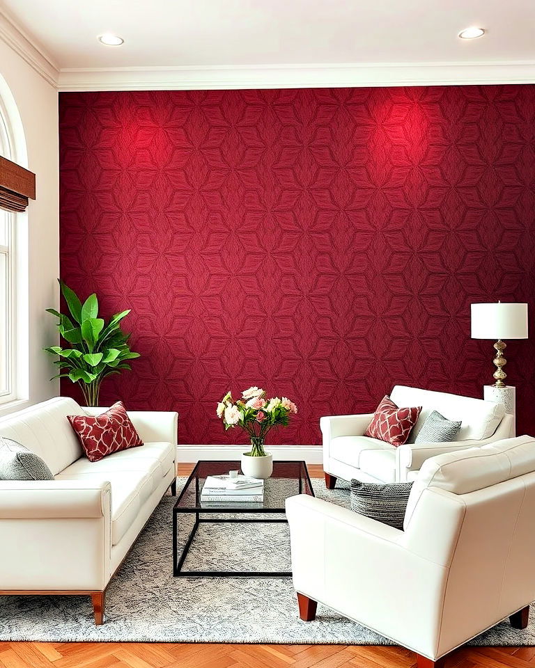 textured burgundy wallpaper design