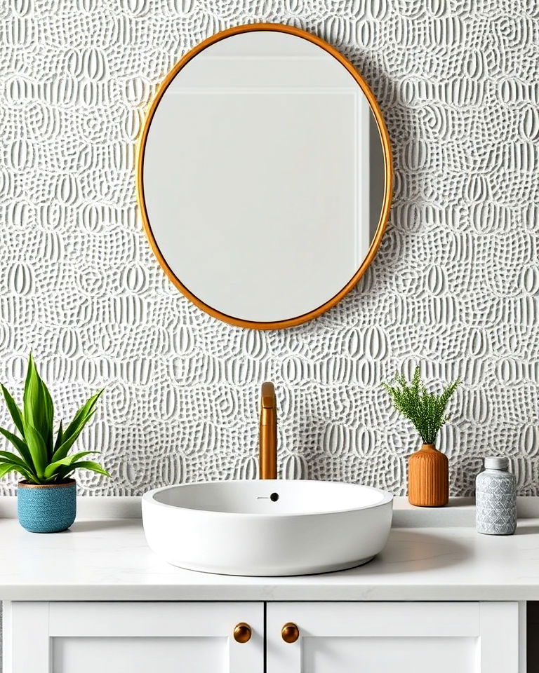 textured ceramic tiles backsplash bathroom