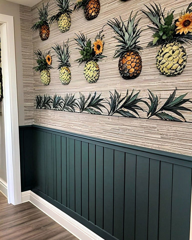 textured living room wainscoting