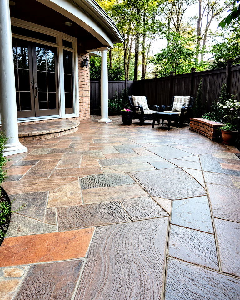 textured overlay concrete patio