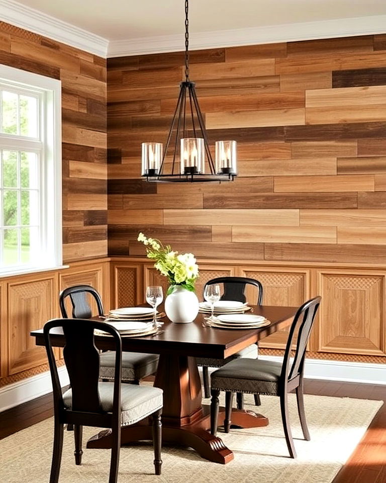textured wood wainscoting for your dining space