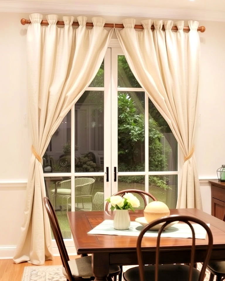 tie top curtains for dining room