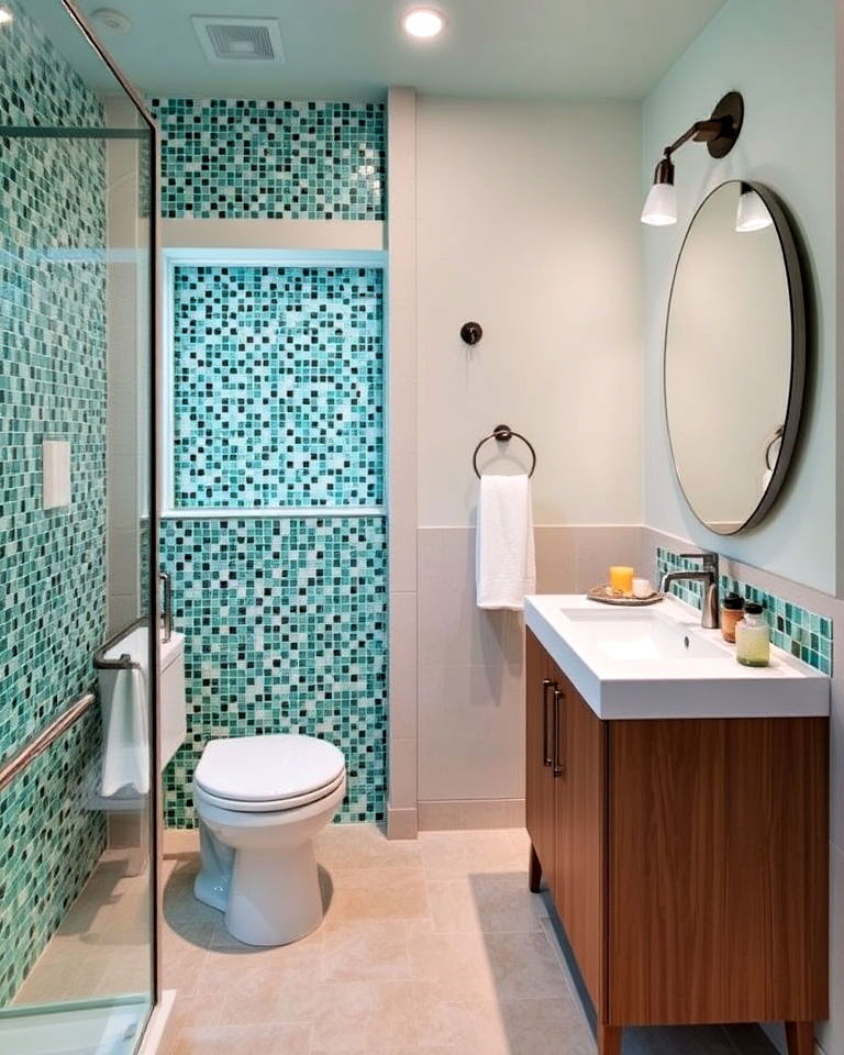 tiled accent walls for bathroom