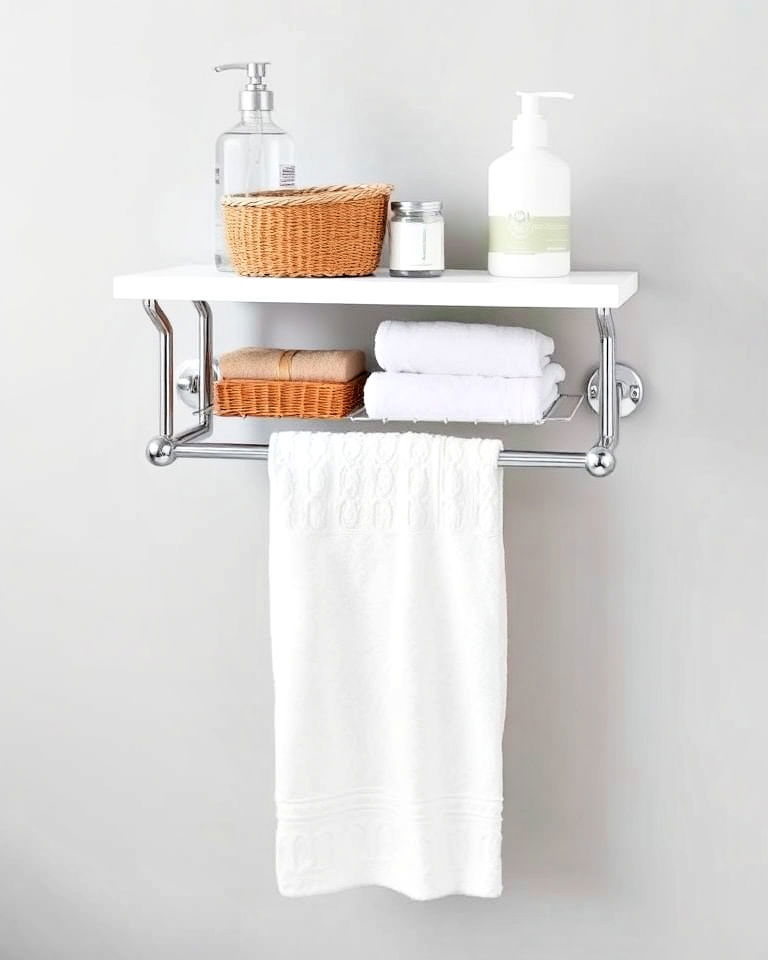 towel bar with shelf