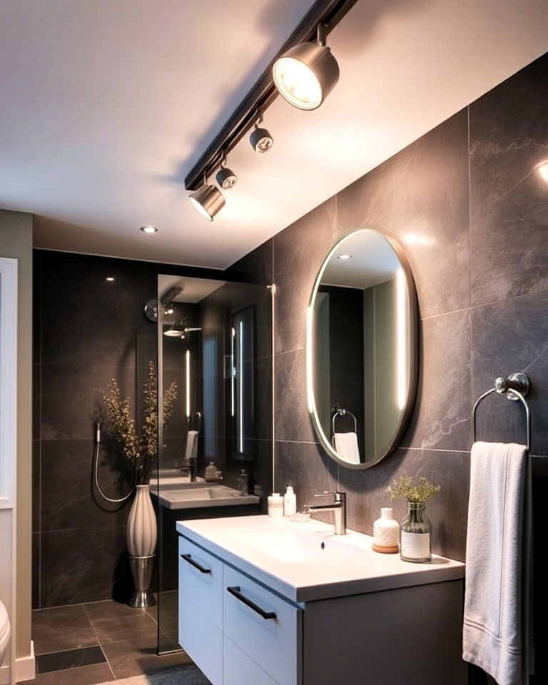 track lighting for larger bathrooms